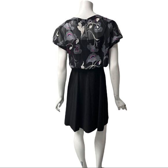 DKNY Sheer Top Short Sleeve Black Skirt Dress - Picture 4 of 8